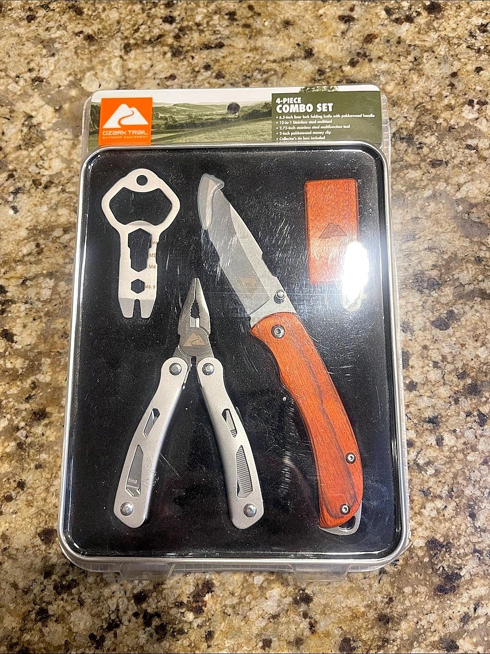 Ozark Trail 4-Piece Combo Set Orange & Silver Outdoor Tools